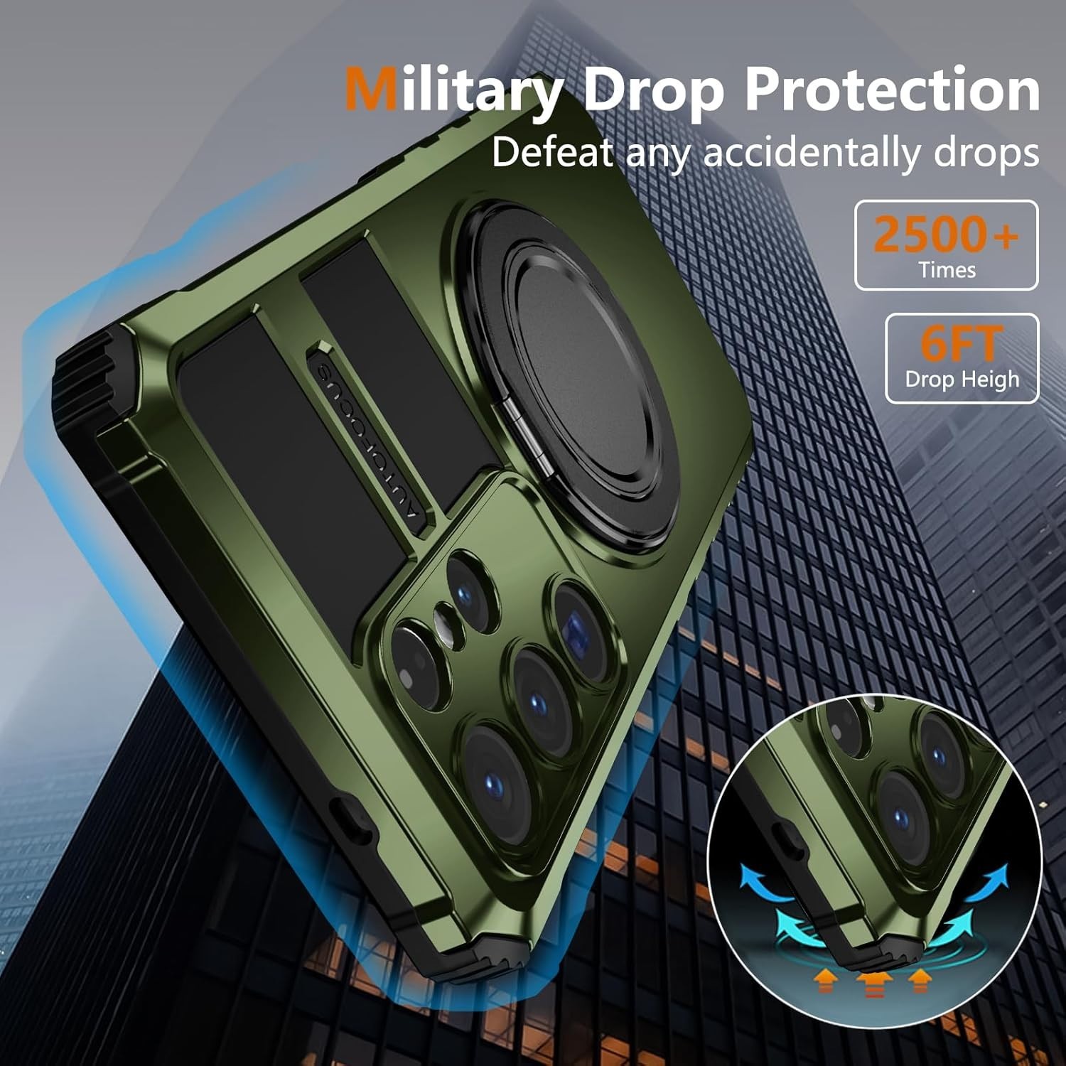 For Samsung Galaxy S25 Ultra Case,Military Grade with Stand,Magnetic Support