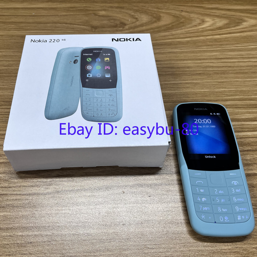 Nokia 220 4G FM radio Bluetooth 0.3MP 24MB 16MB RAM Unlocked cell Phone Dual SIM