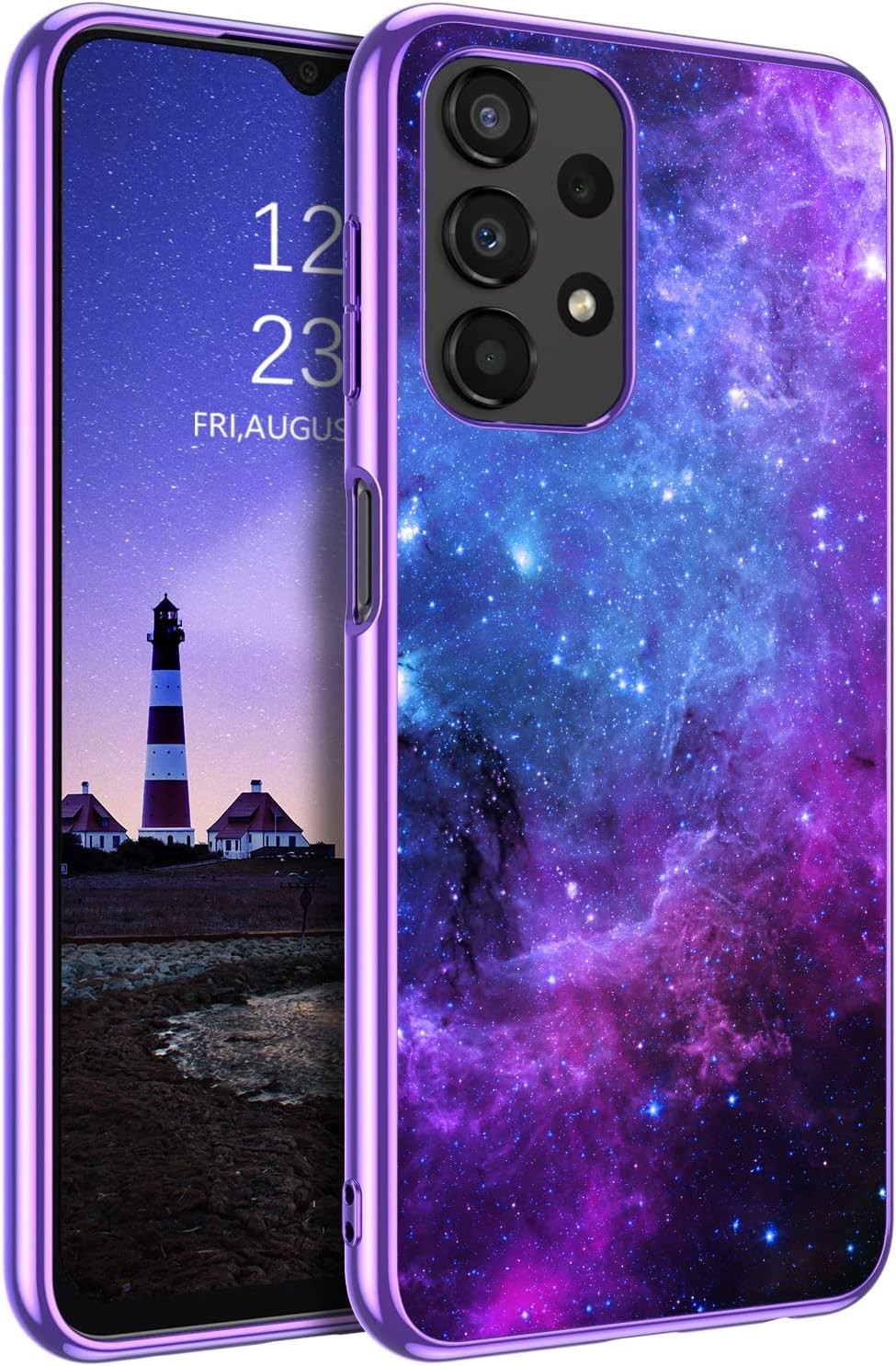 Samsung Galaxy A23 5G/4G Case 6.6 Inch Glow in The Dark Luminous Slim Fit Blue N