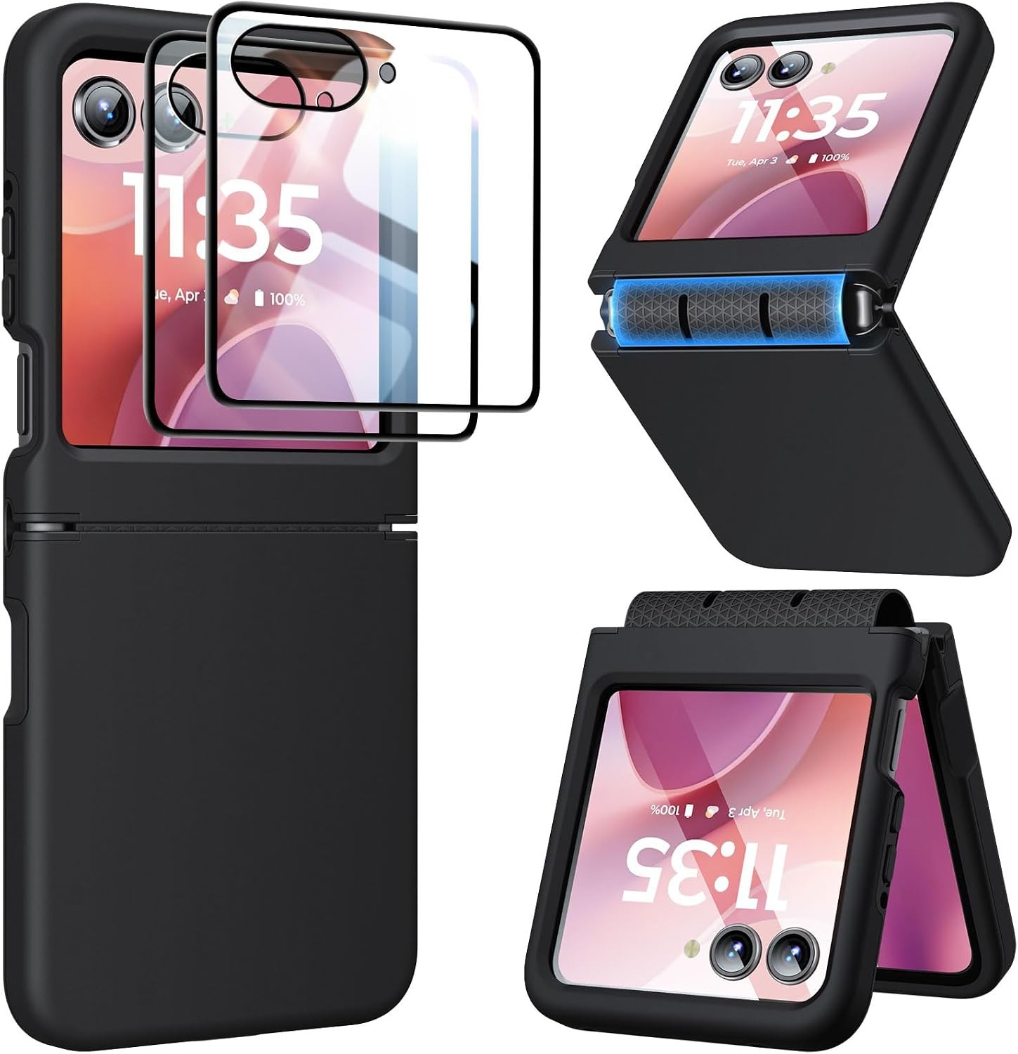 Slim Thin Dual-Layer Hard PC & Soft TPU Cover for Motorola Razr 2024/2025, Black