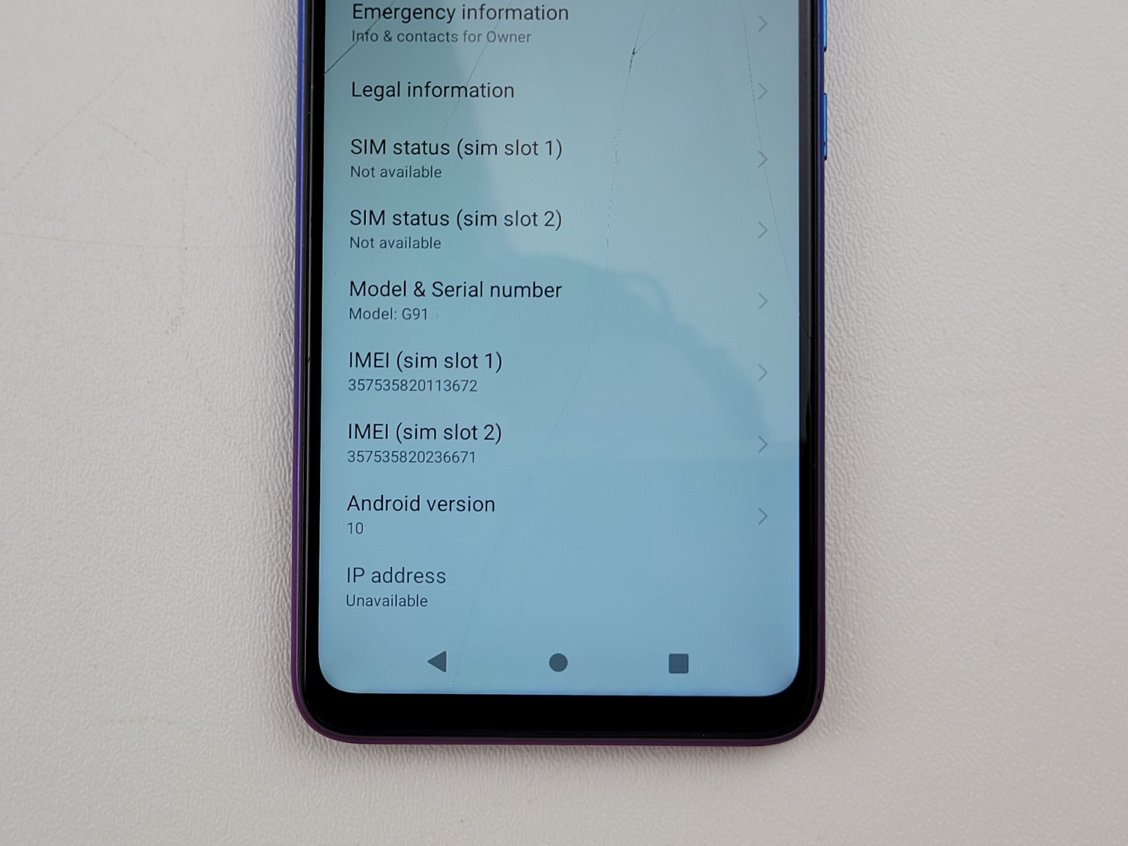 BLU G91 (G0410WW) 128GB – Purple (GSM Unlocked) Dual SIM – *PLEASE READ* – H7765