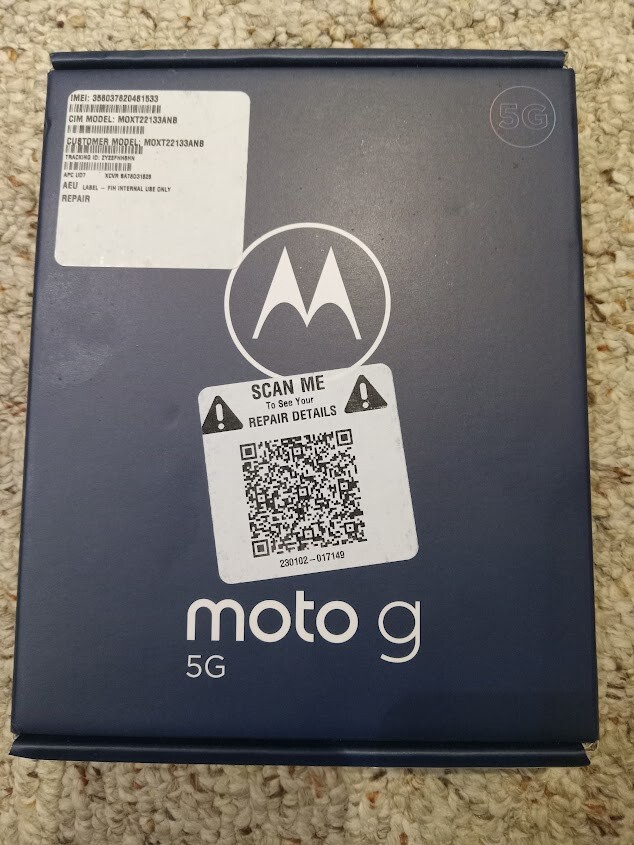 Motorola Moto G 5G (2022) XT2213 Unlocked 64GB – Moonlight Gray (Factory Sealed)