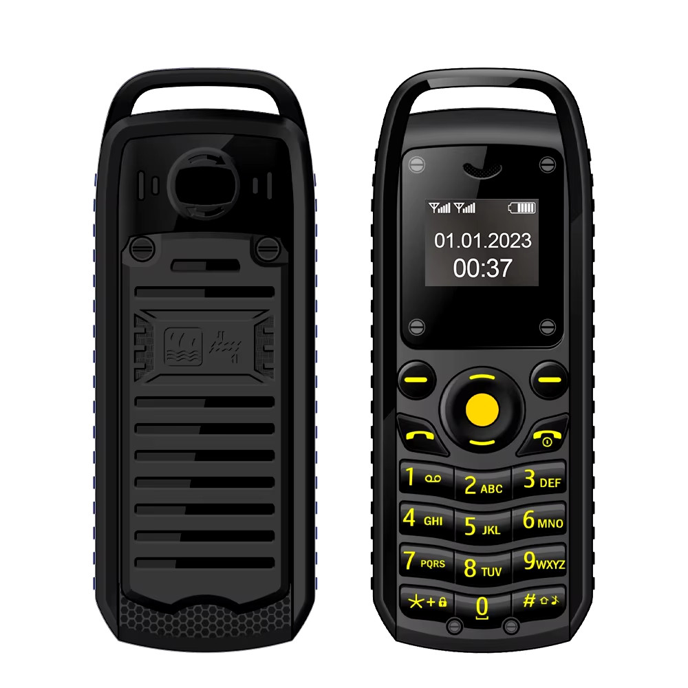 B25 Button Mini Mobile Phone 2 SIM Standby Bluetooth Dialing Surround Wear Black