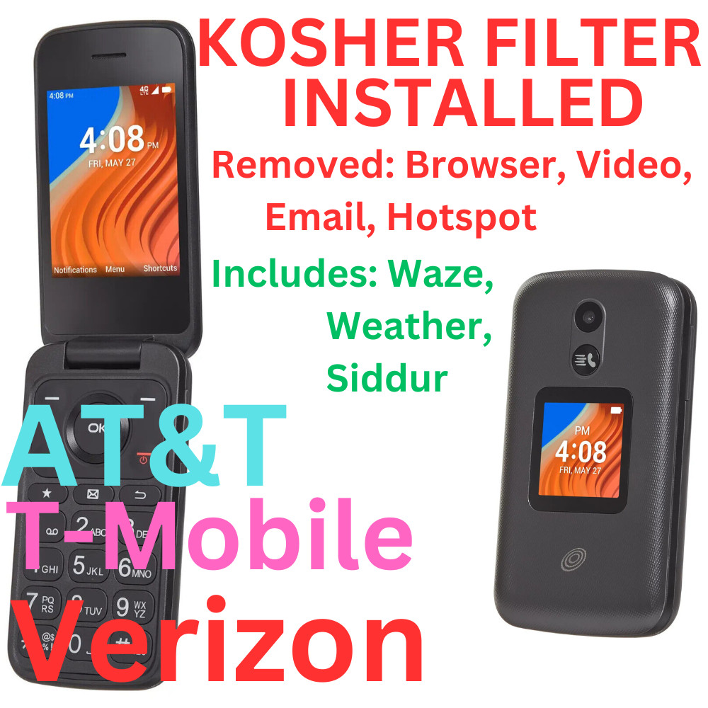 NEW UNLOCKED TCL FLIP 2 GSM CDMA LTE KOSHER FILTER WITH WAZE WEATHER SIDDUR