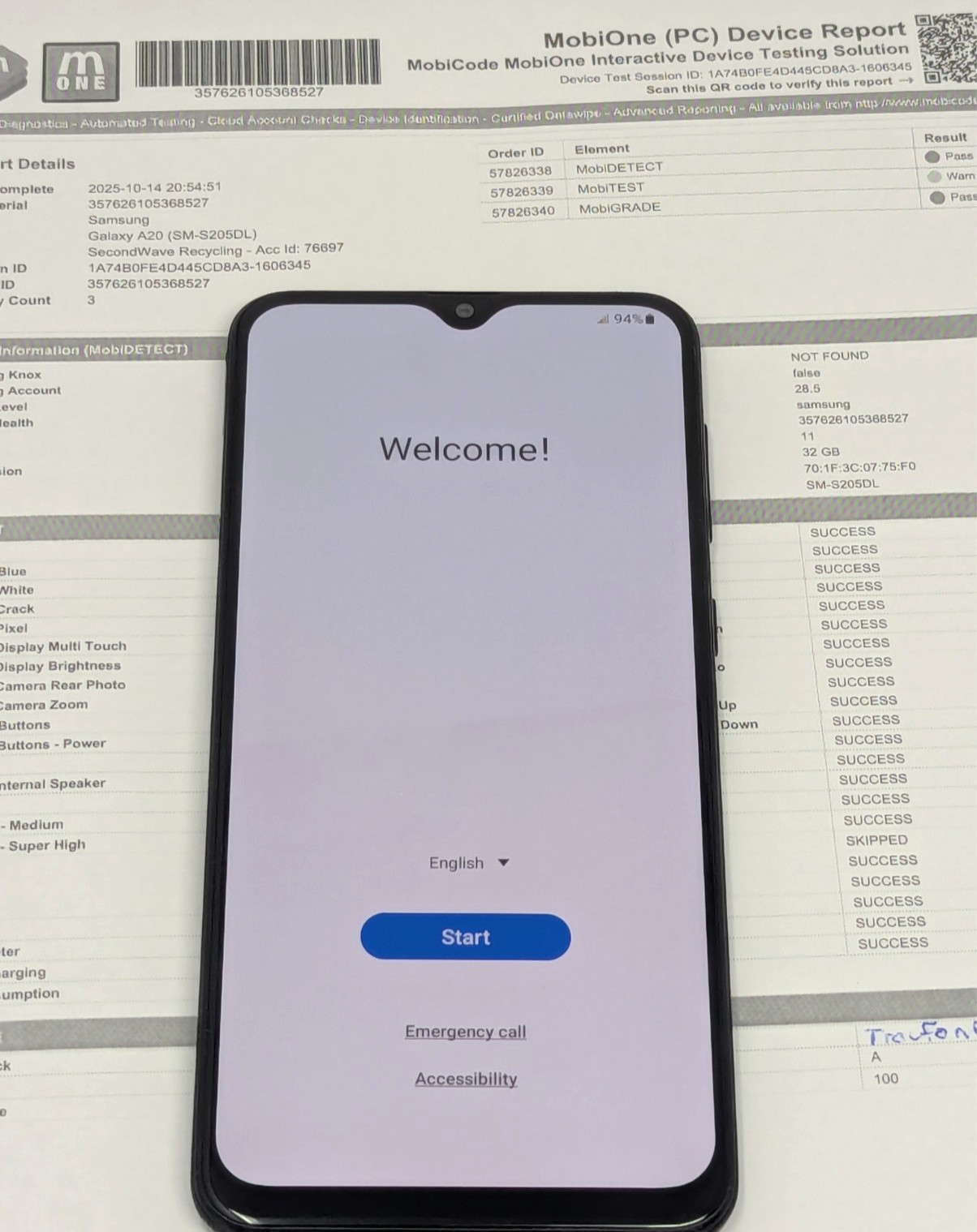 Samsung Galaxy A20 – 32 GB – Black (TracFone) – MobiCHECK: PASSED