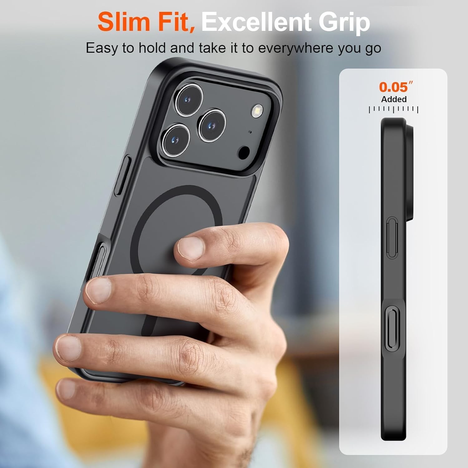 For iPhone 17 Pro Max Case – Military Grade Shockproof, Ultra Slim,Black