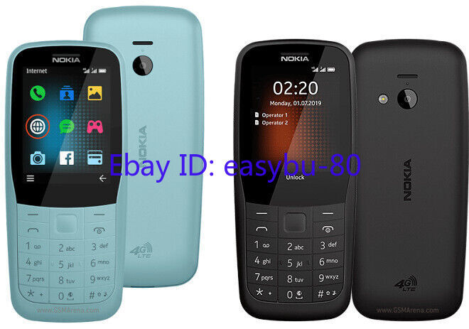 Nokia 220 4G FM radio Bluetooth 0.3MP 24MB 16MB RAM Unlocked cell Phone Dual SIM