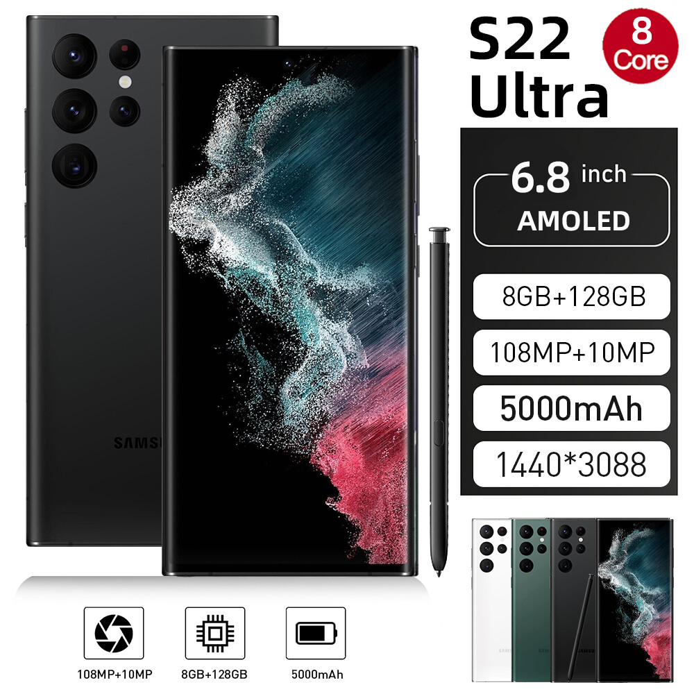 🚀NEW SAMSUNG GALAXY S22 ULTRA 5G 8+128GB UNLOCKED SM-S908U1 GSM+CDMA ANDROID 🌟