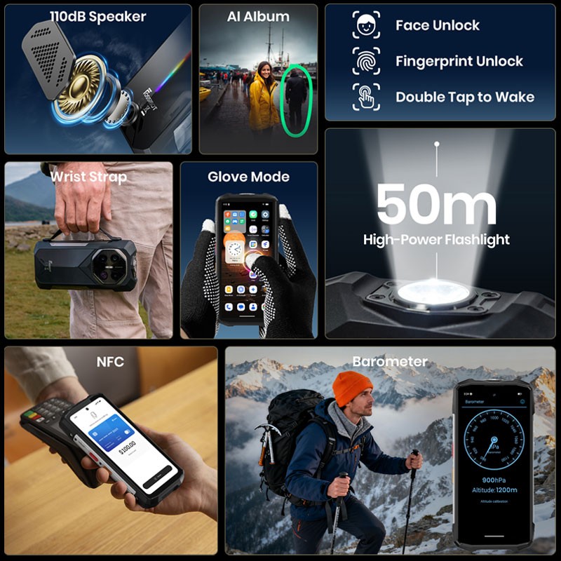 FOSSiBOT F113 5G Rugged Phone Android 15 Night Vision Waterproof Dual SIM Unlock