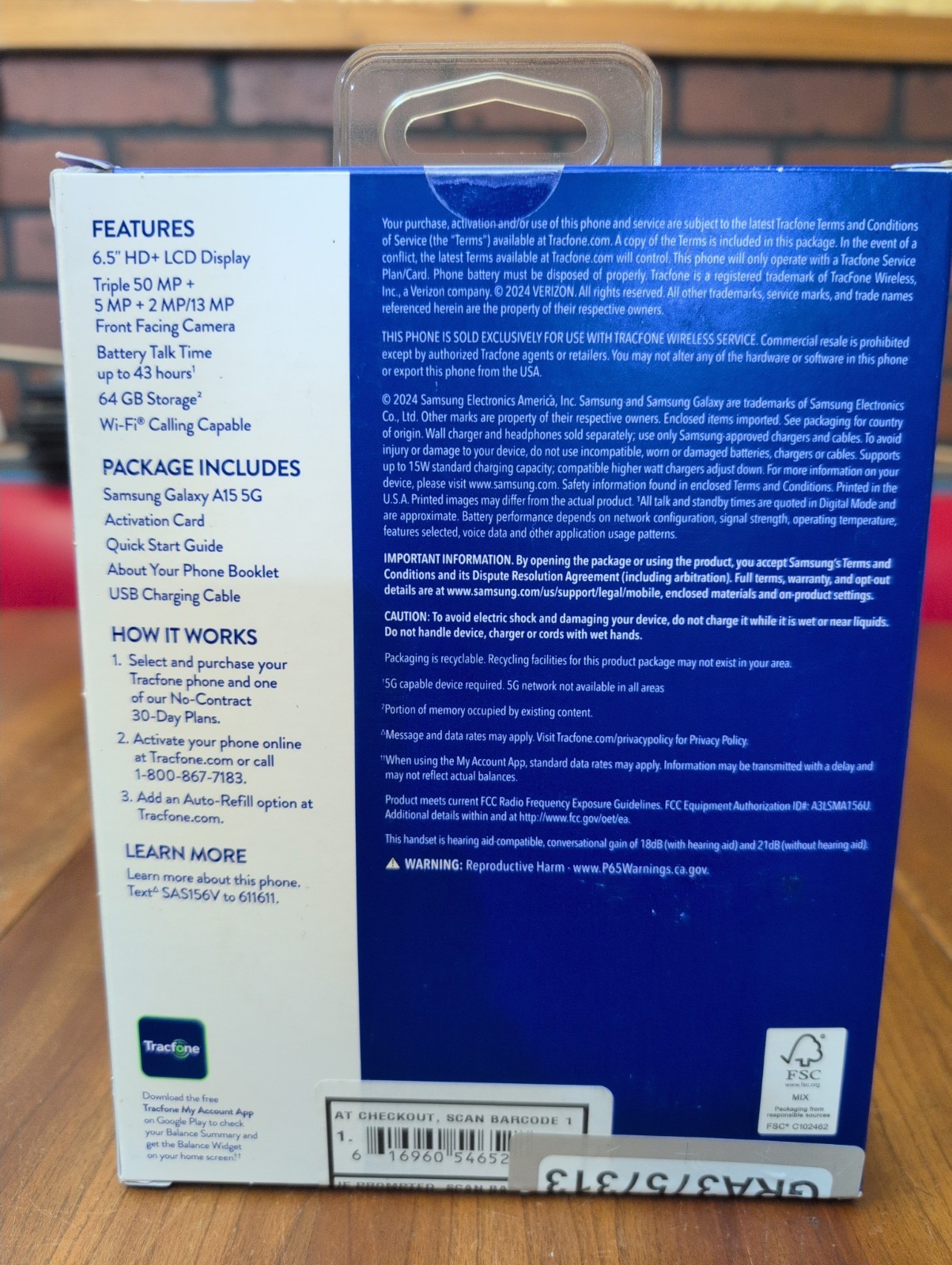 Samsung Galaxy A15 5G 64GB (Total Wireless/TracFone Rebrand) NEW