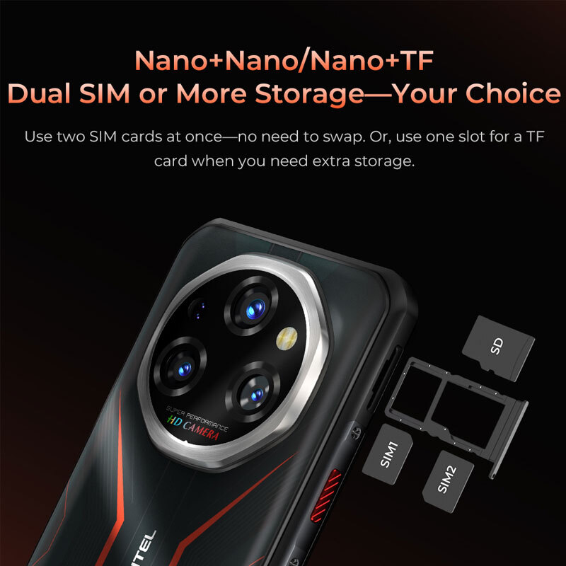 5G OUKITEL WP55 Rugged Mobile Android 15 36+256GB Smartphone Waterproof Outdoor