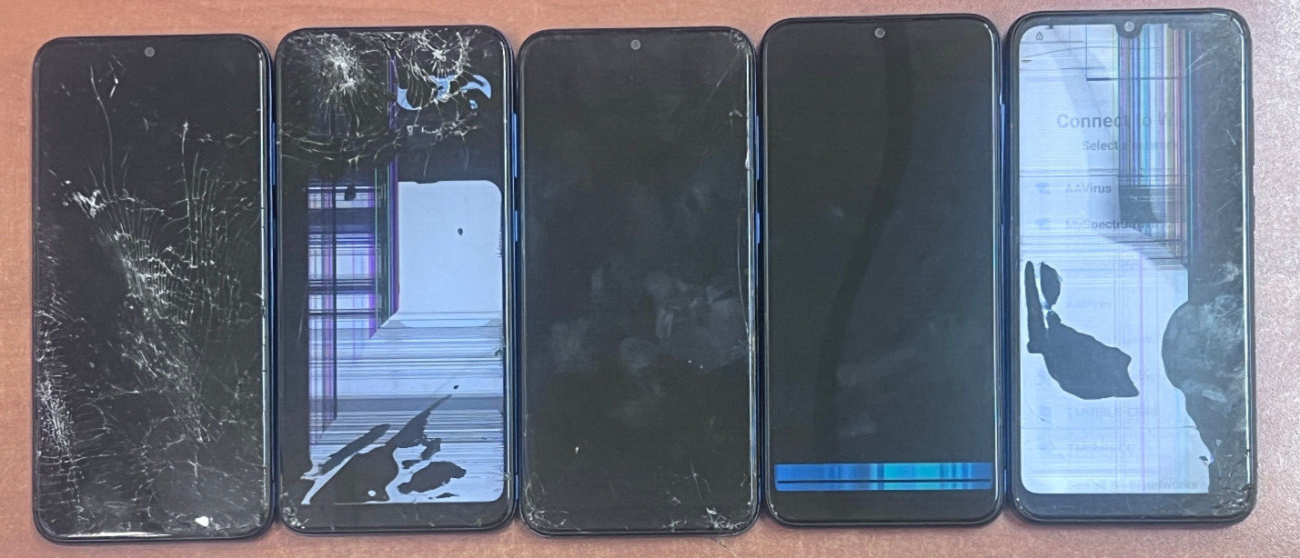 LOT OF 5 x Cricket Debut S2 U380AC 4G LTE Android Smart Phones *CRACKED*