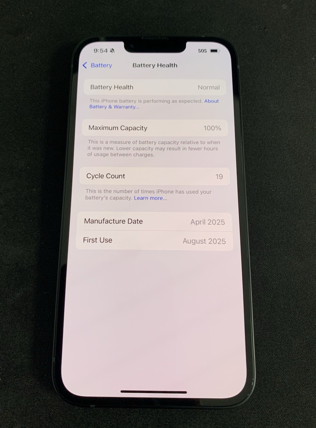Apple iPhone 16e 128GB- A3212 – (Unlocked) – Black – 100% Batt – GREAT