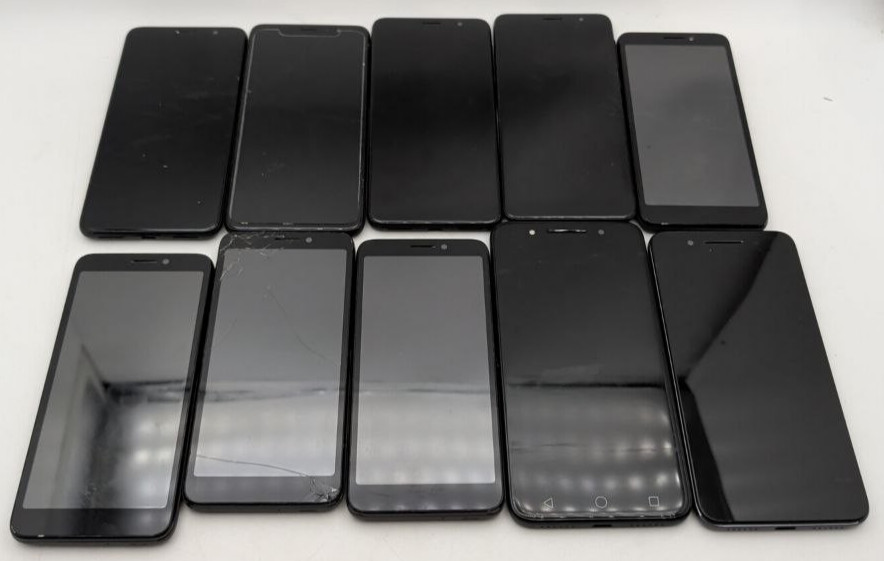 Lot of 10 Smartphones Alcatel Insight 5005R 1X A5 LED Onyx 5008R Not Working