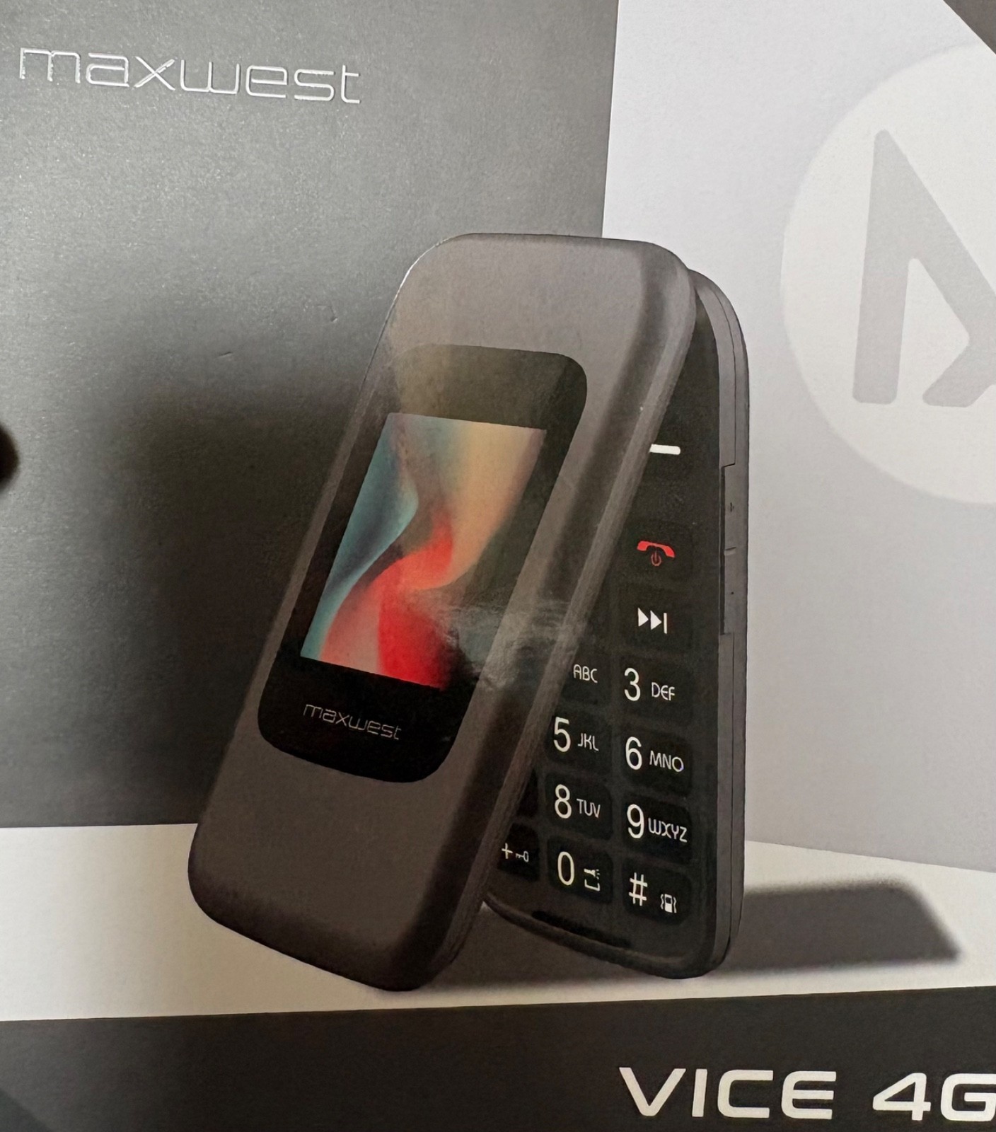 Maxwest Vice flip phone 4G, black
