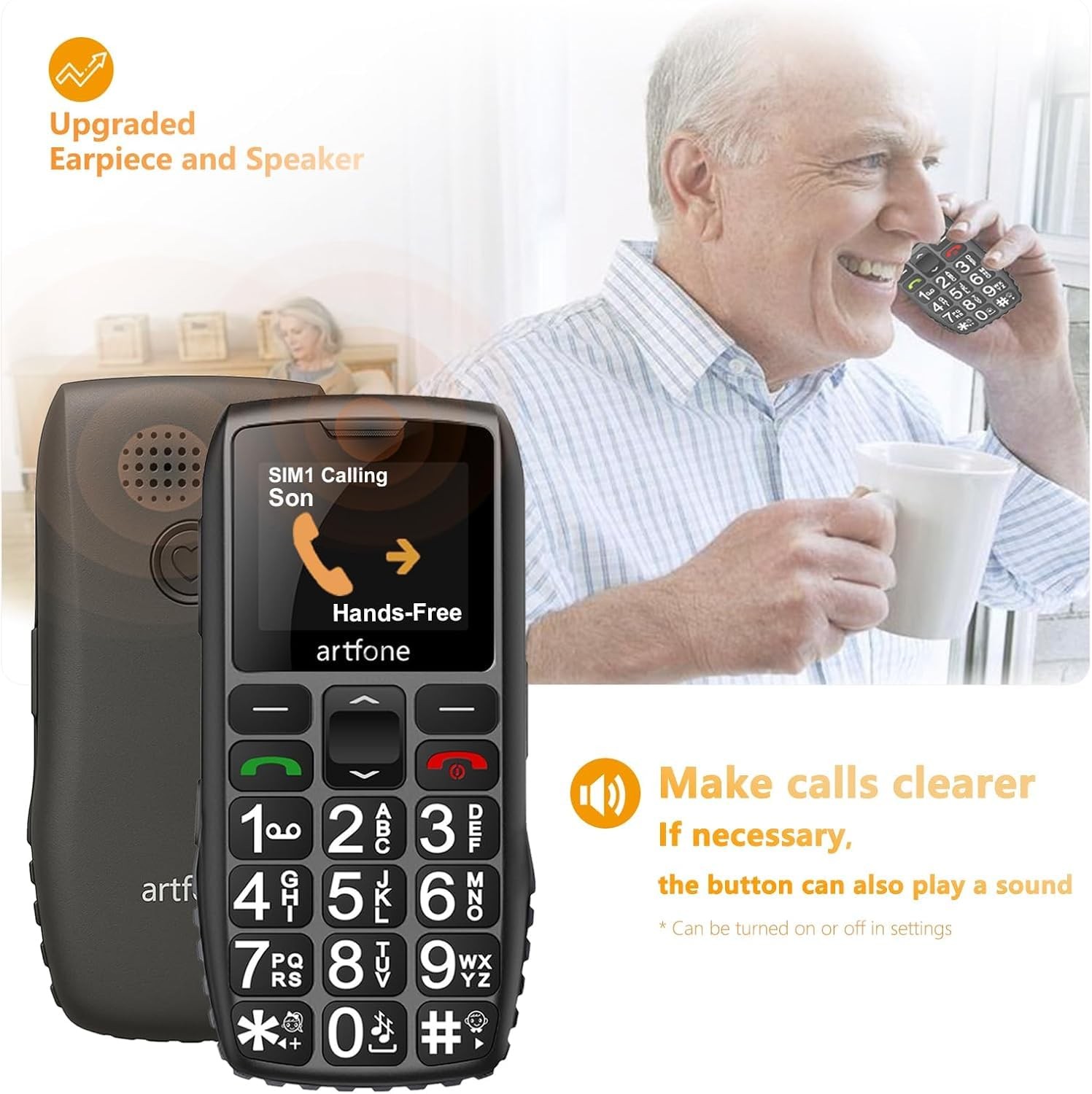 C1+4G Pro Black – Big Buttons Cell for Seniors丨Basic with SOS Button丨Charging…