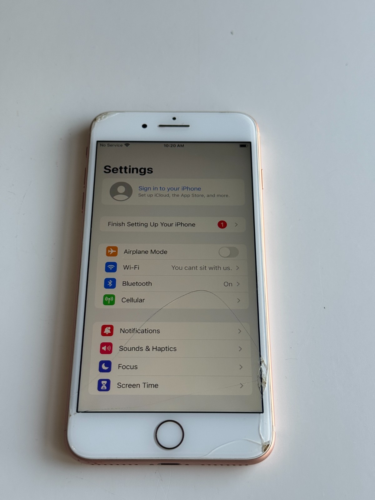 Apple iPhone 8 Plus 64GB Gold (Unlocked) CRACKED SCREEN GLASS + REAR