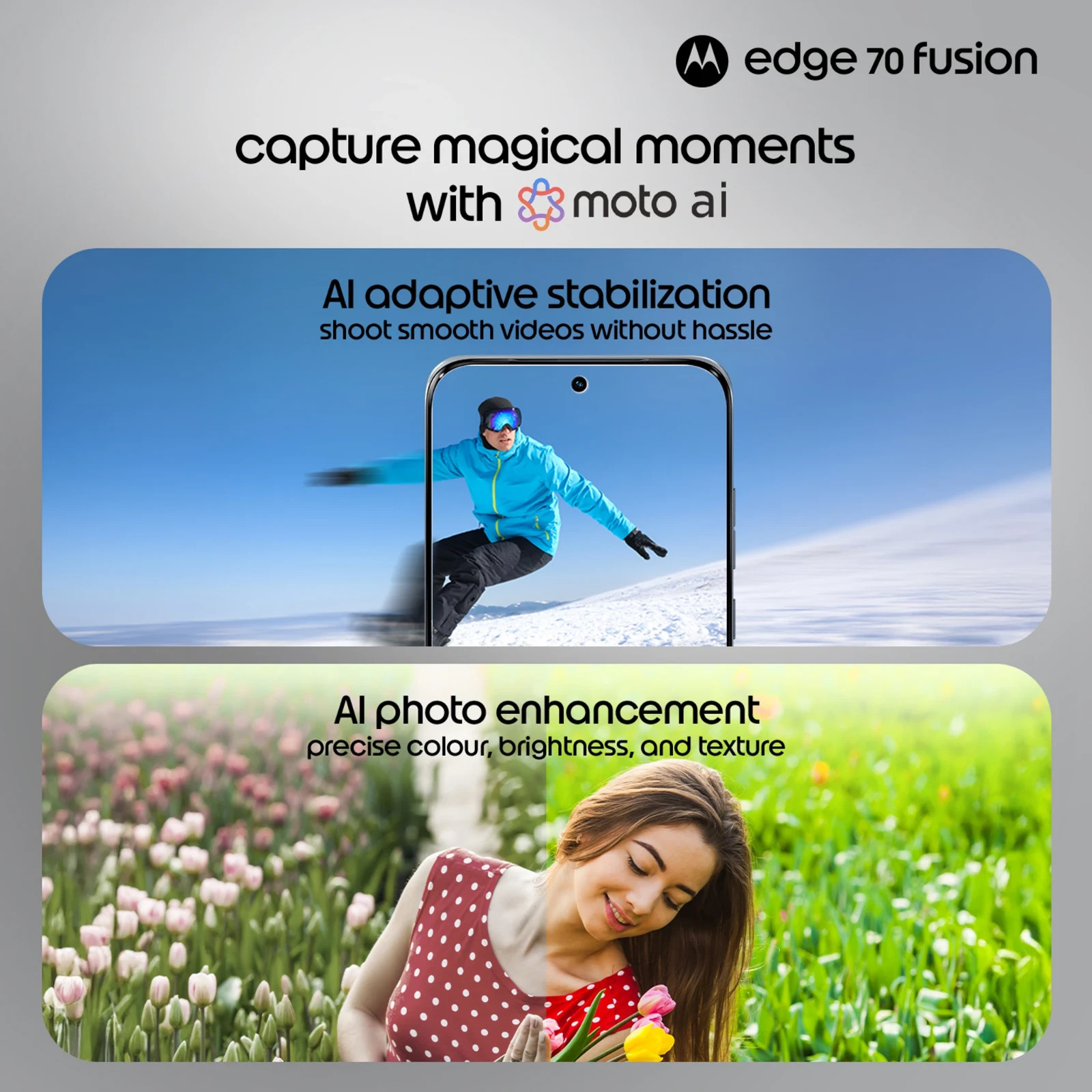 MOTOROLA Edge 70 Fusion (SILHOUETTE, 12+256GB) Snapdragon® 7s Gen 4 SmartPhone