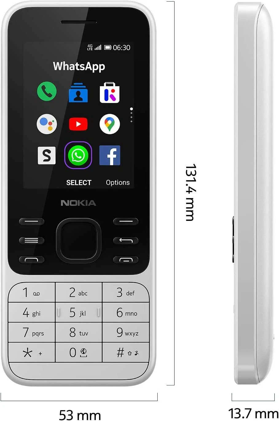 Nokia 6300 – WiFi 4GB LTE 4G KaiOS 2.4 in Dual SIM Dual Standby Unlocked Phone