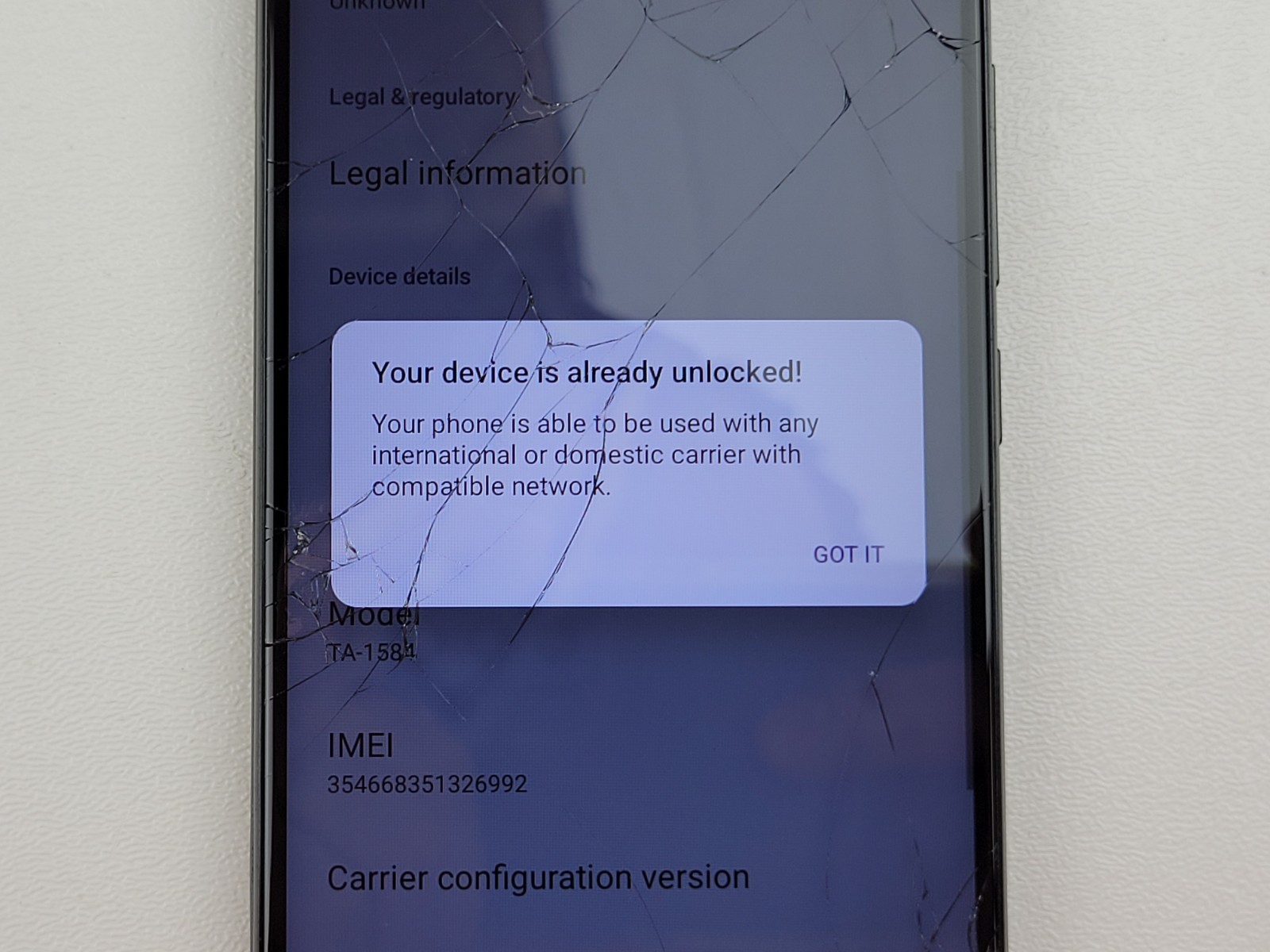 Nokia C210 (TA-1584) 32GB – Gray (GSM Unlocked) (MetroPCS) – CRACKED – H3696