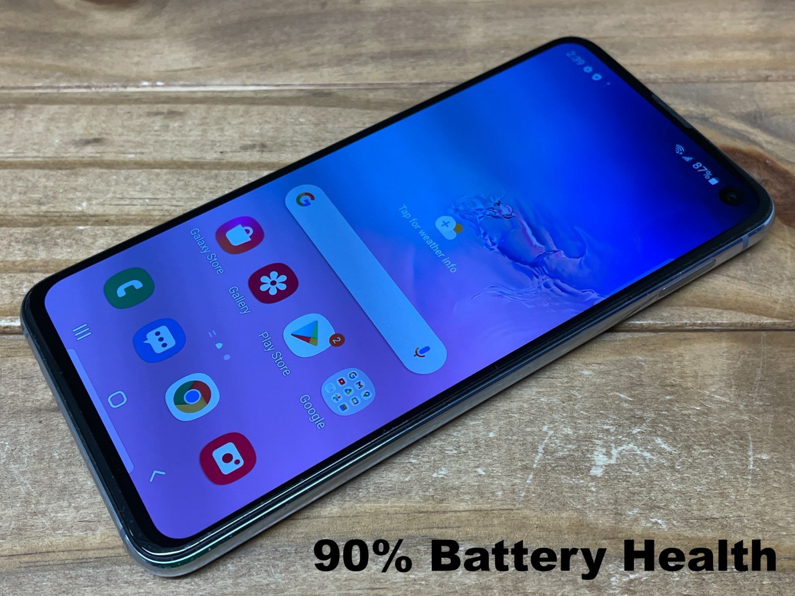 Samsung Galaxy S10e – SM-G970U – 128GB – Blue (Unlocked) Works – 90% Bat.