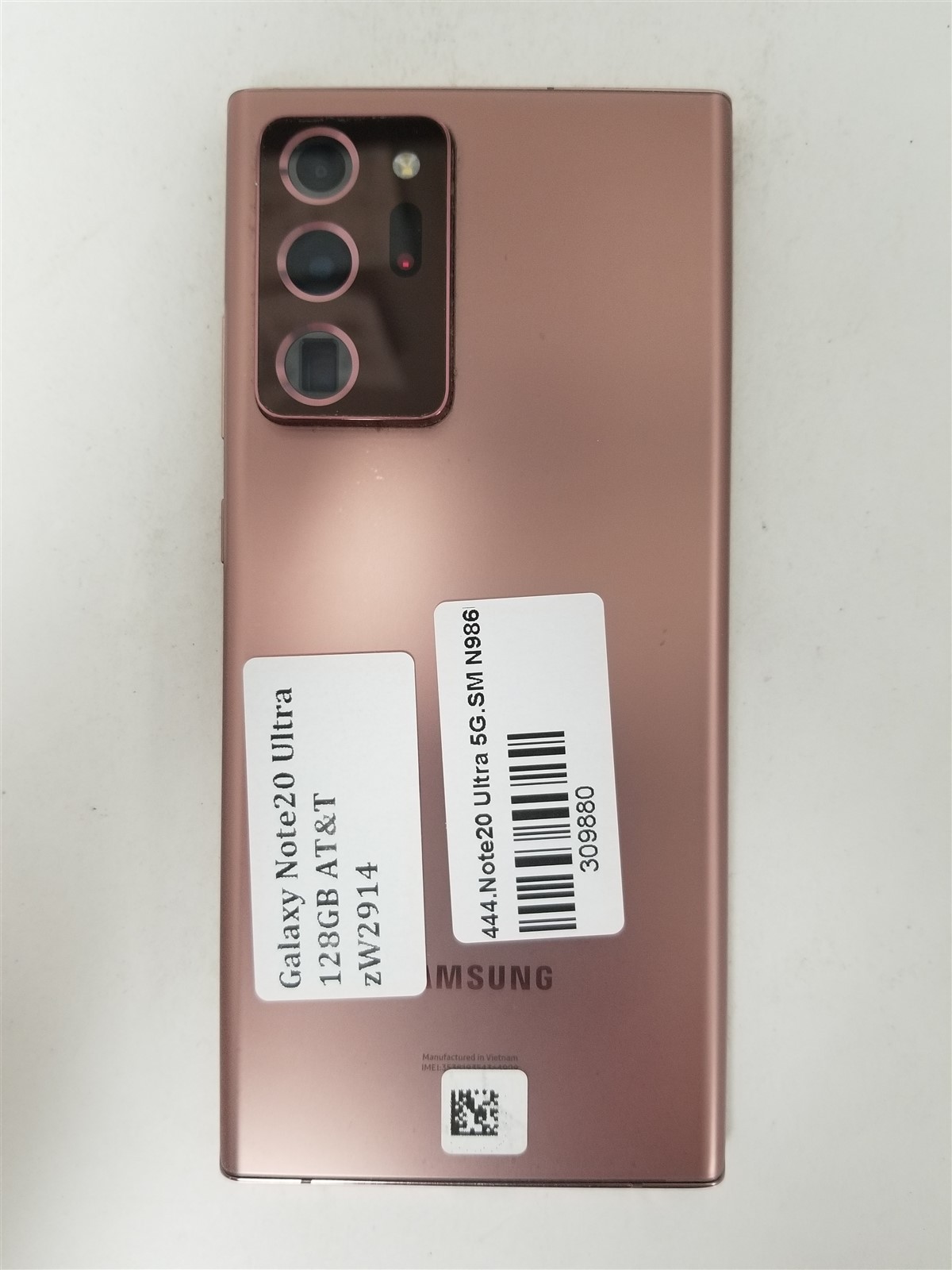 Samsung Galaxy Note20 Ultra 5g 128GB Bronze SM-N986U (AT&T) Discounted zW2914