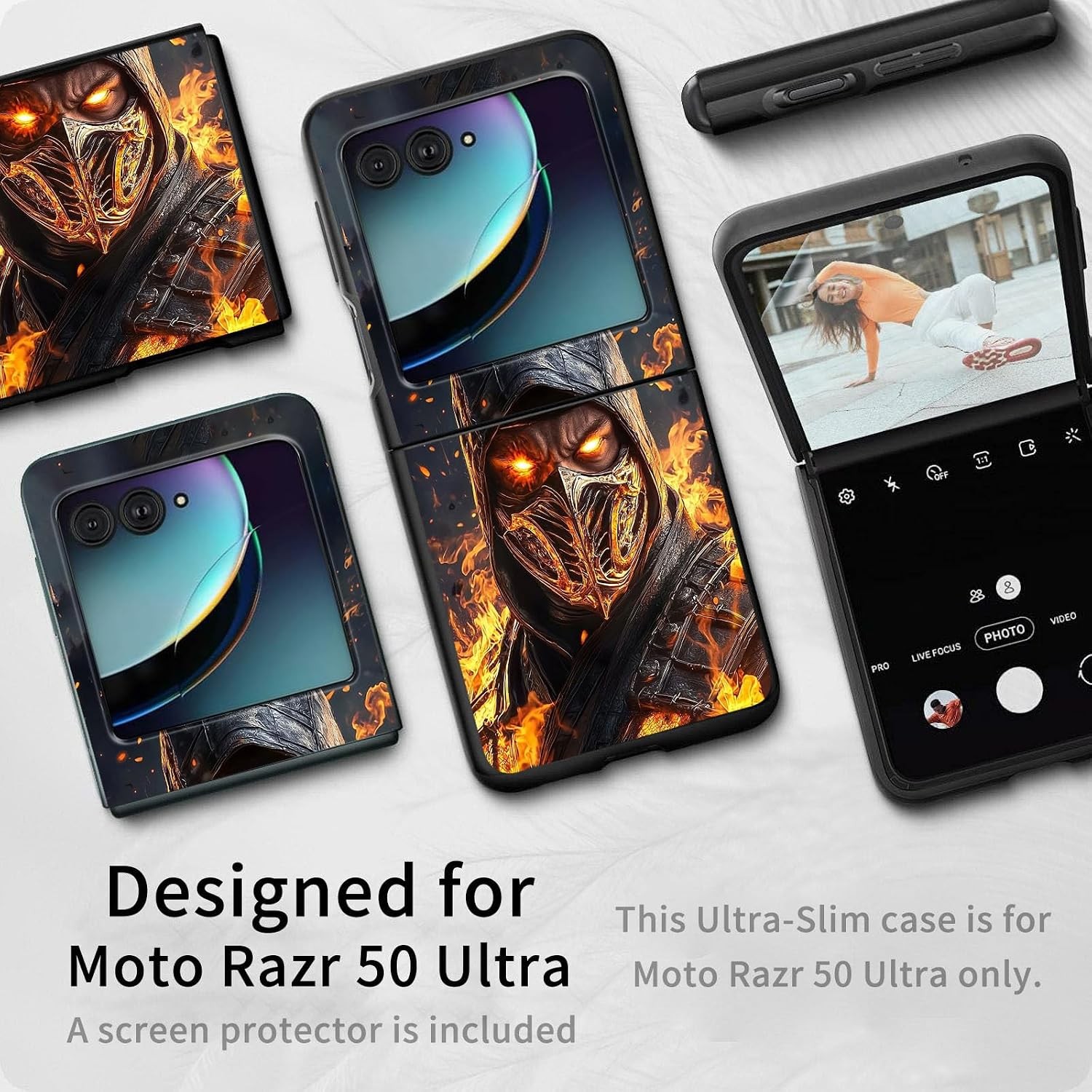 Motorola Razr Plus 2024 Case – Slim, Lightweight Hard PC Flip Cover with Fire Wa