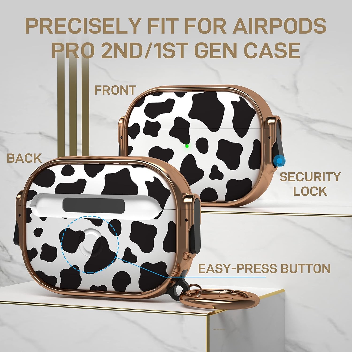 Cute AirPods Pro 2 Case Lock Protective Hard AirPod Pro Cover for Women Men