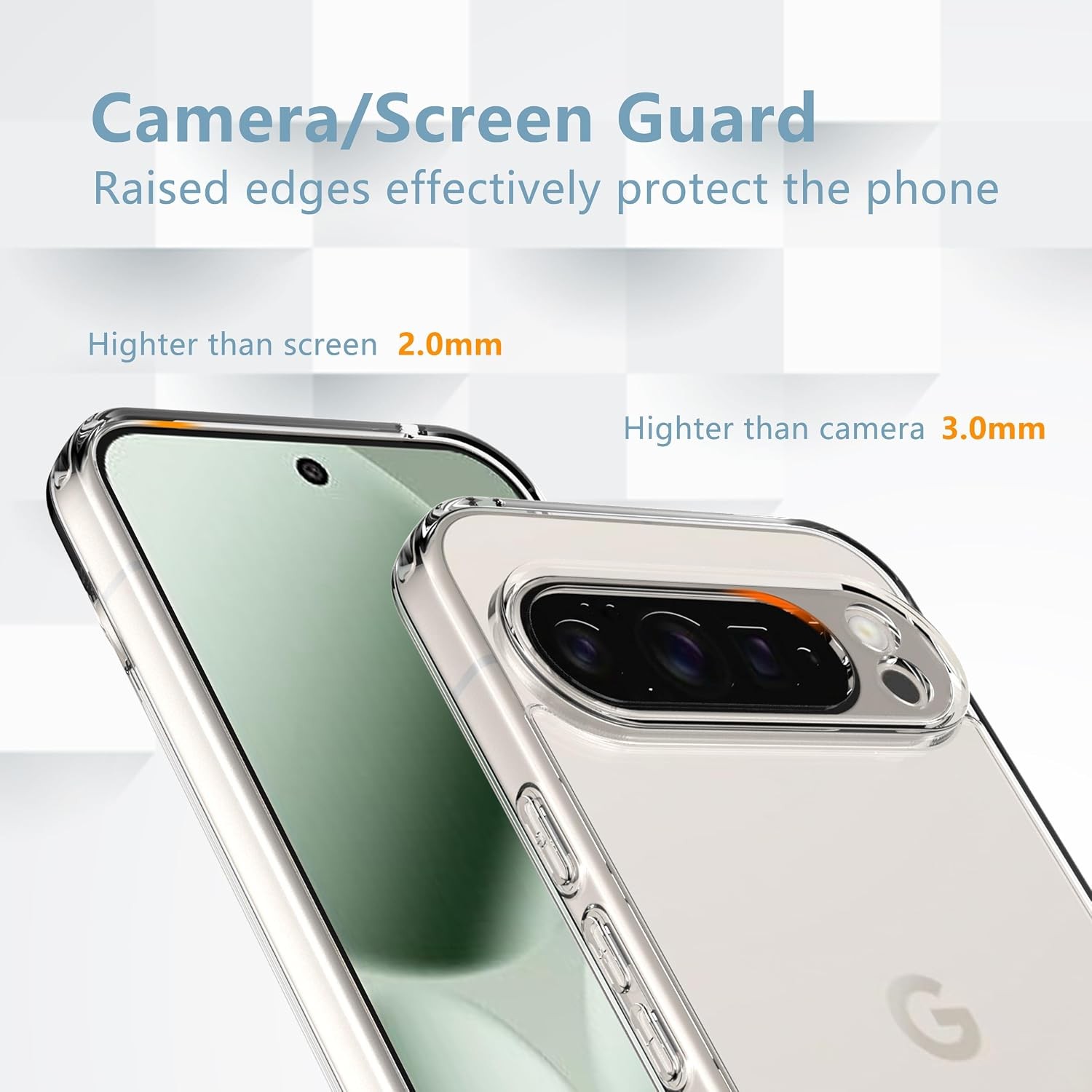 Designed for Google Pixel 10 Pro XL Case: Clear Phone Case + 2 Pack Screen Prote