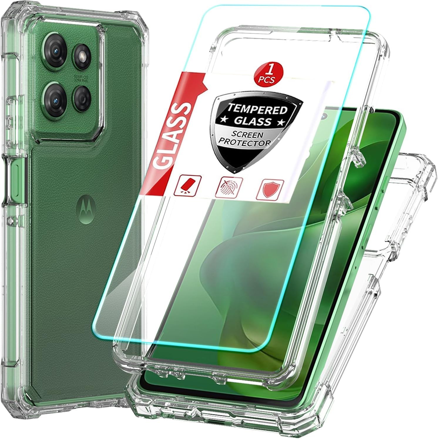 3-in-1 Shockproof Case with Screen Protector for Moto G 2025/2026 & G Play 2026