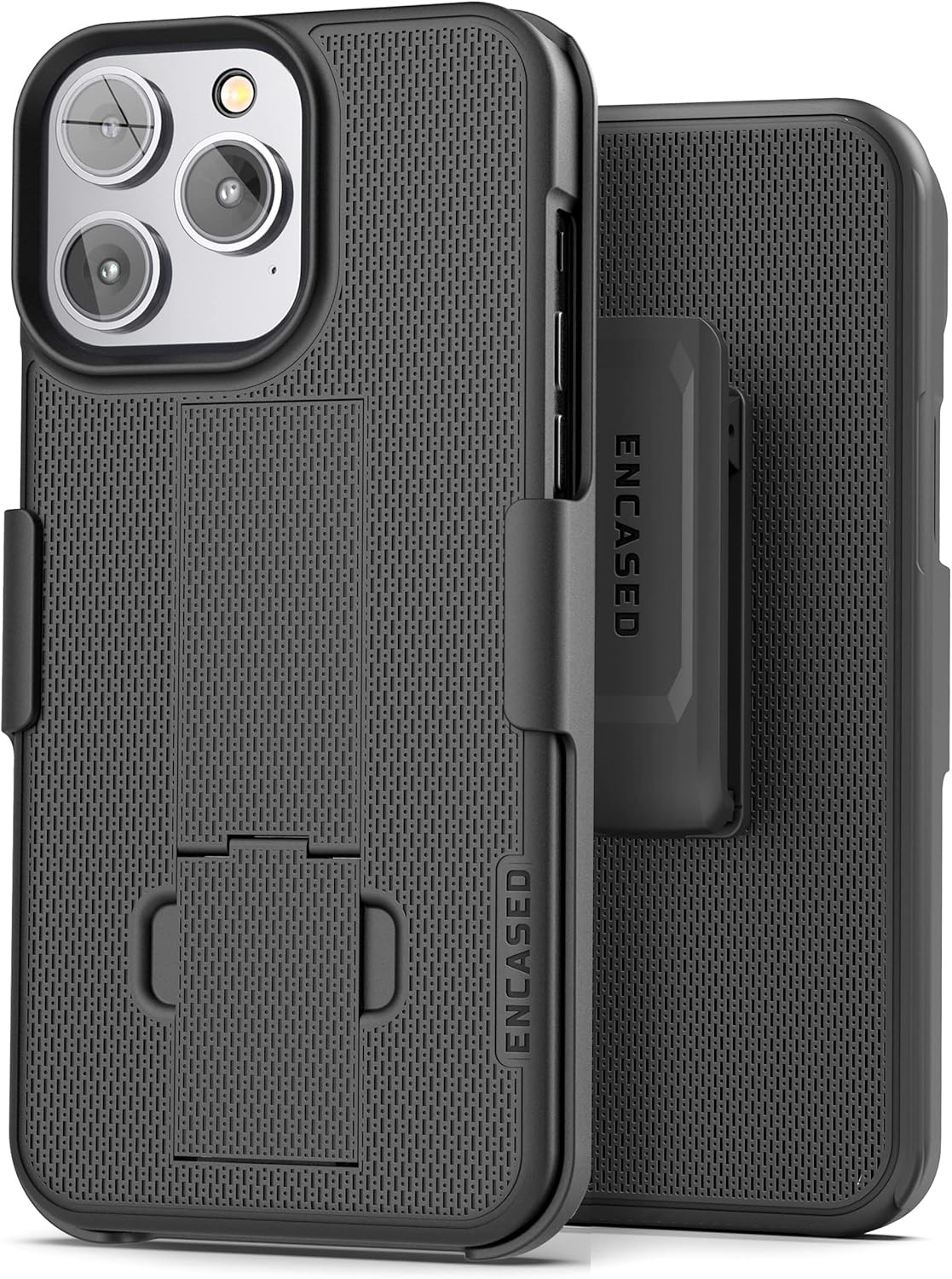 DuraClip Holster Designed for iPhone 14 Pro Max Case with Belt Clip and Kickstan