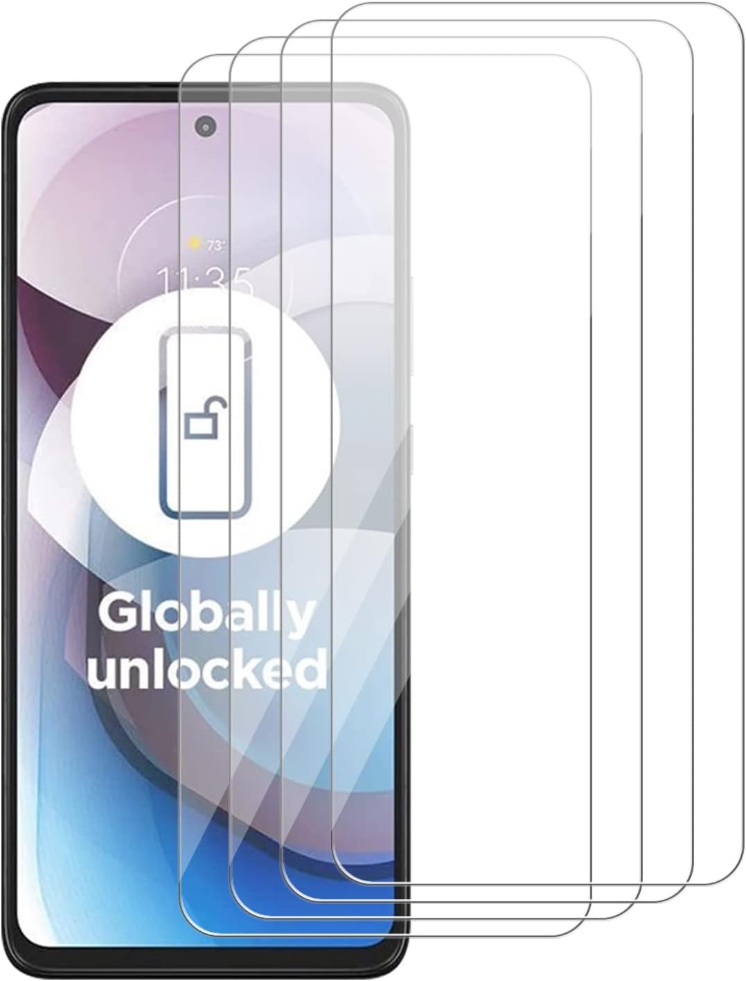 4PCS Glass Screen Protector for Motorola One 5G Ace & One 5G UW Ace Case Friendl