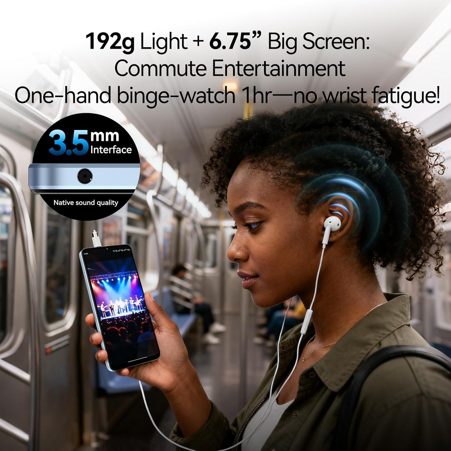 Ultra-Light 6.75″ Smartphone – 4G, 64GB, 1TB Expandable, Dual Camera, Android 14